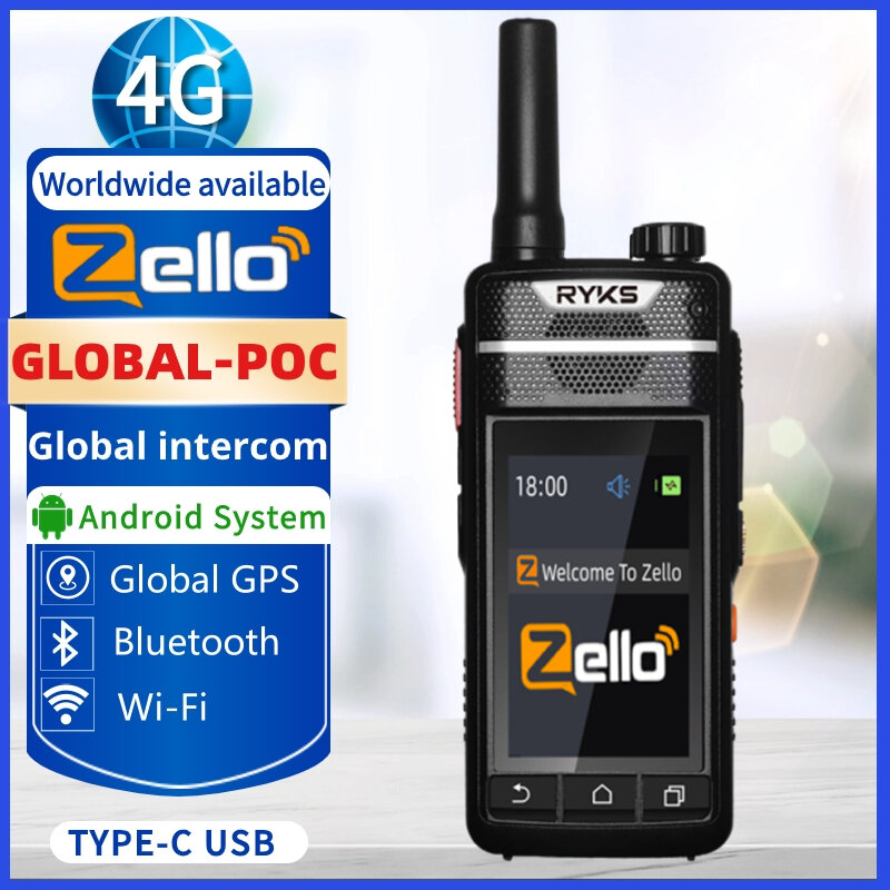 Woki toki am zelloトランシーバー、ptt、4g、pocラジオ、グローバルネットワークインターホン、双方向モバイル
