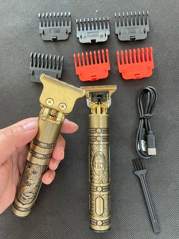 Barbeador elétrico sem fio profissional para homens, aparador de cabeça careca, barbeiro aparador de cabelo, cabeça de corte USB, 0mm, T9, 2022