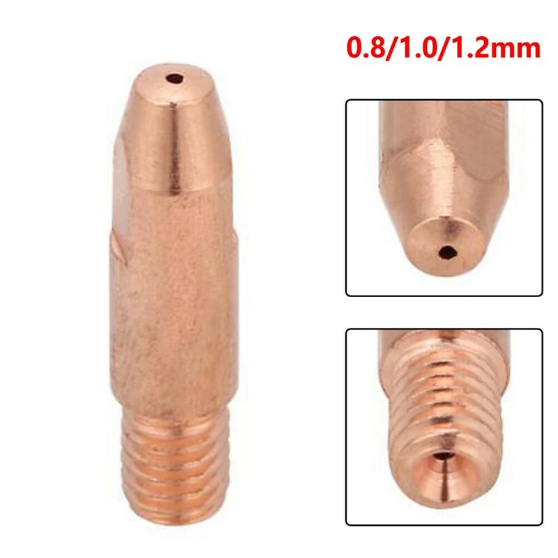 M6 0.8/1.0/1.2Mm M 6*28Mm Koperen Contactpunten Lassen Nozzles Voor 24kd Mig/Mag 25ak Lastoorts Tip M6 Voor Binzel Gas Mondstuk