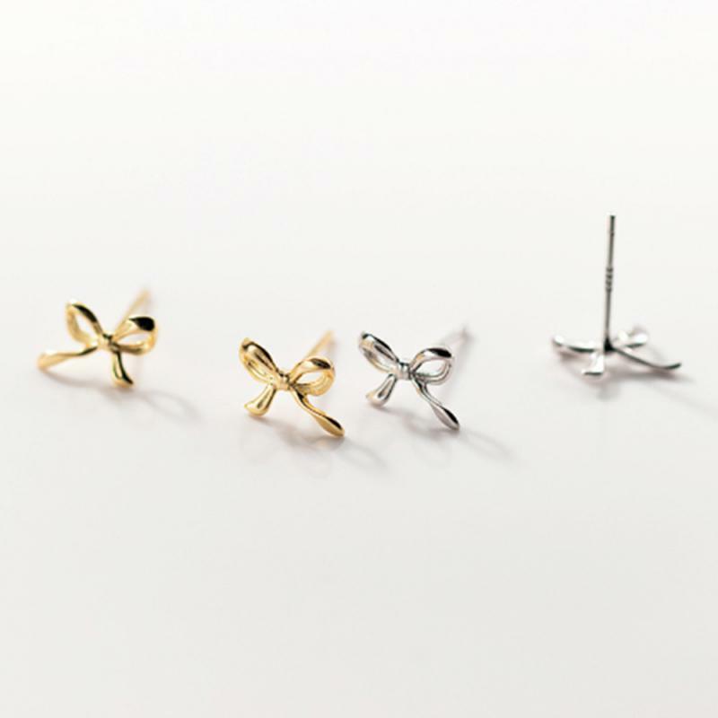 1 ~ 20 pezzi S925 orecchini ad ago in argento dolce e carino lucido carino moda orecchio gioielli accessori popolari orecchini carini