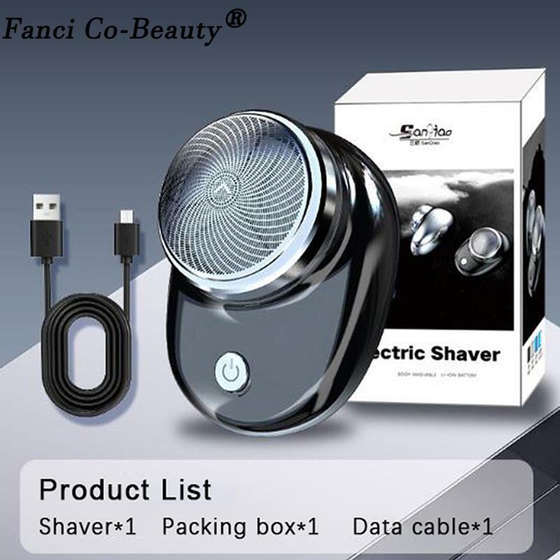 Afeitadora eléctrica portátil para hombre, minimáquina de afeitar recargable por USB, húmeda y seca, carga tipo C