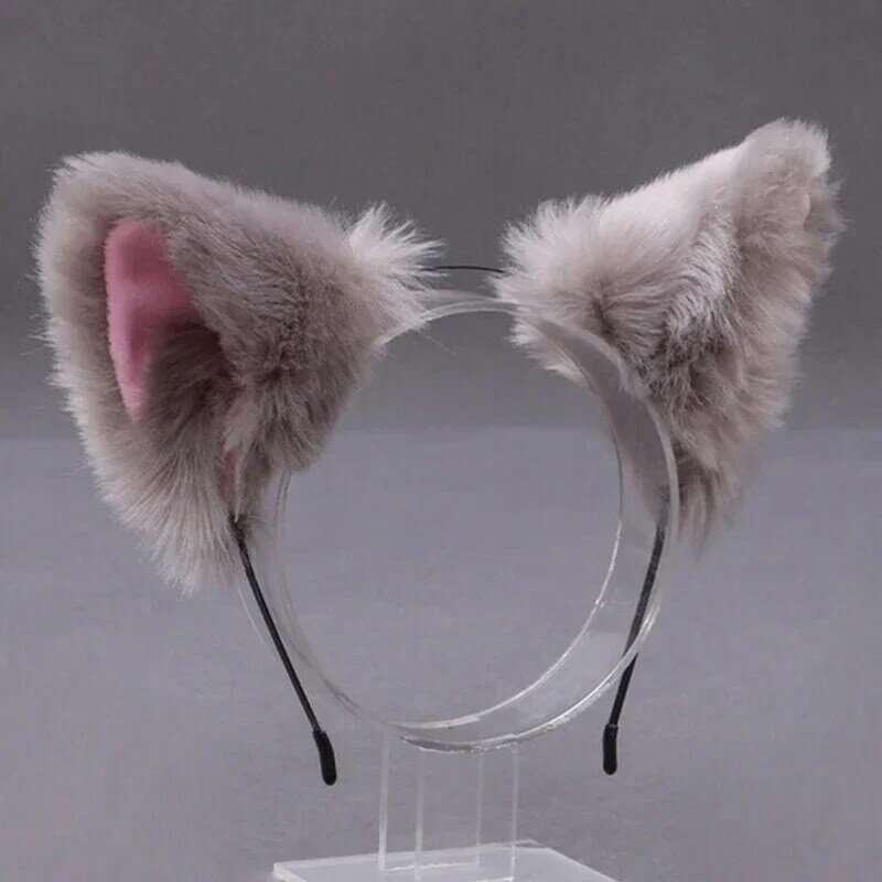 Lolita Animal Cat Fox Ear Hair Hoops Cosplay Faux Fur Hairband Girls Halloween Anime Headbands Nakrycia głowy Akcesoria do włosów