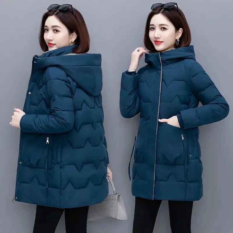 2023 Winter New Jacket Women Overcoat Parka Loose Long Coat Thick Warm Down Cotton Snow Wear Padded Parka Female Outerwear  7XL