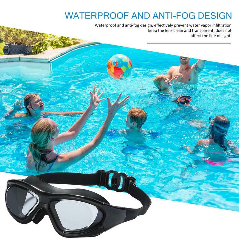 Unisex Zwembril Wide View Zwembril Voor Volwassenen Kinderen Zwembad Bril Voor Volwassenen Kinderen Geen Lekkende Zwembril Anti-Mist En