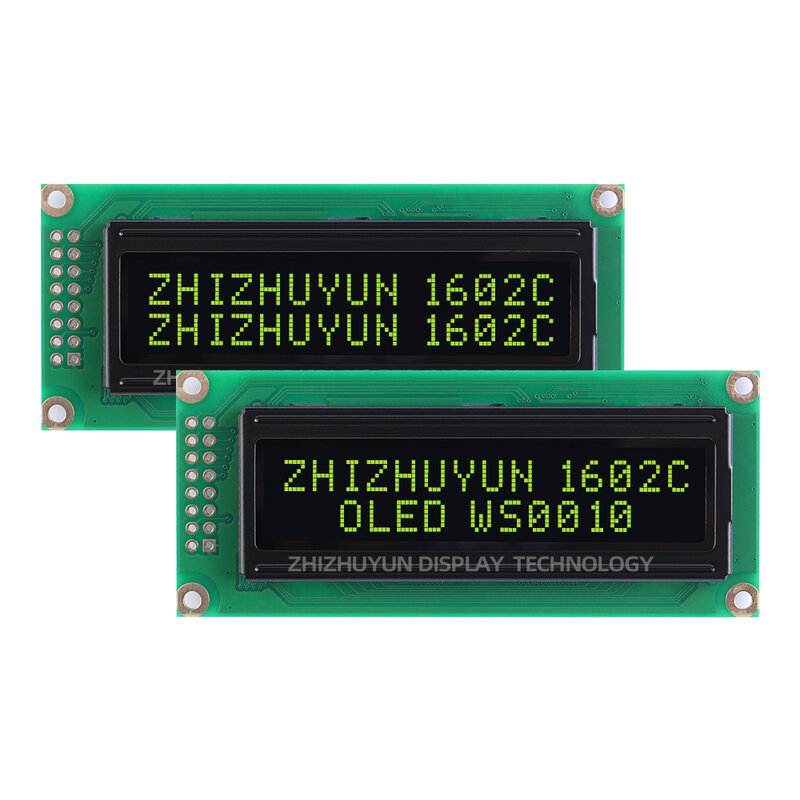EH1602C 16*2 znakowy wyświetlacz LCD ekran LCM czarny Film zielona litera temperatura pracy-40 + 80 wyświetlacz OLED