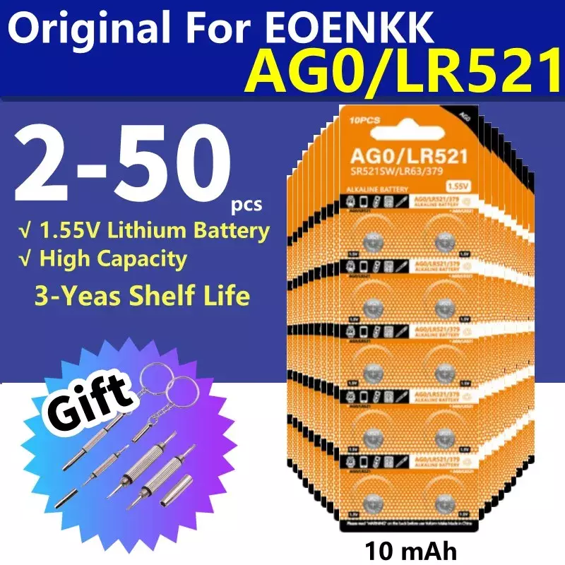 Akumulatory o dużej pojemności 2-50pcs AG0 LR521 SR521SW LR63 SR63 379 1.5v alkaliczne ogniwo guzikowe bateria do kalkulatorów zegarki zabawki