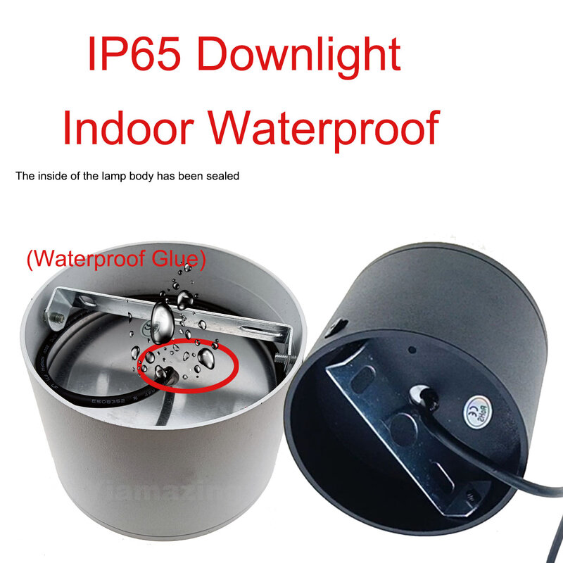 IP66 110V 220V esterno impermeabile IP65 IP67 faretto da incasso a LED a montaggio superficiale dimmerabile 7W 9W 12W 15W lampada da soffitto da parete per cucina