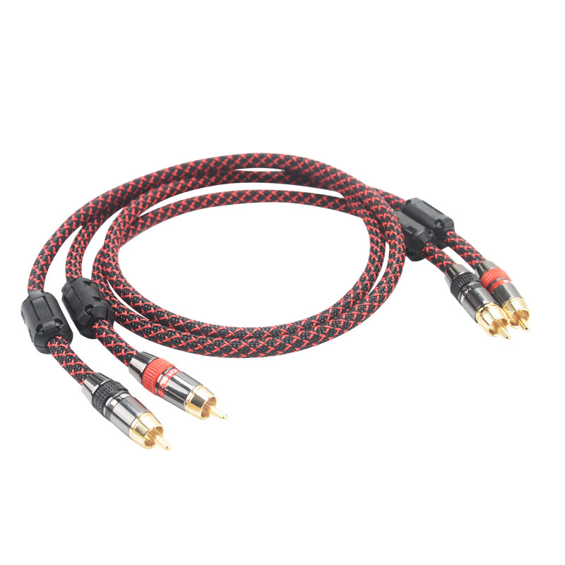 Kabel RCA Halus HIFI Kualitas Tinggi 4N OFC HIFI 2RCA-2RCA Kabel Audio Pria KE Pria Pelindung Independen Inti Utama Satu Pasang