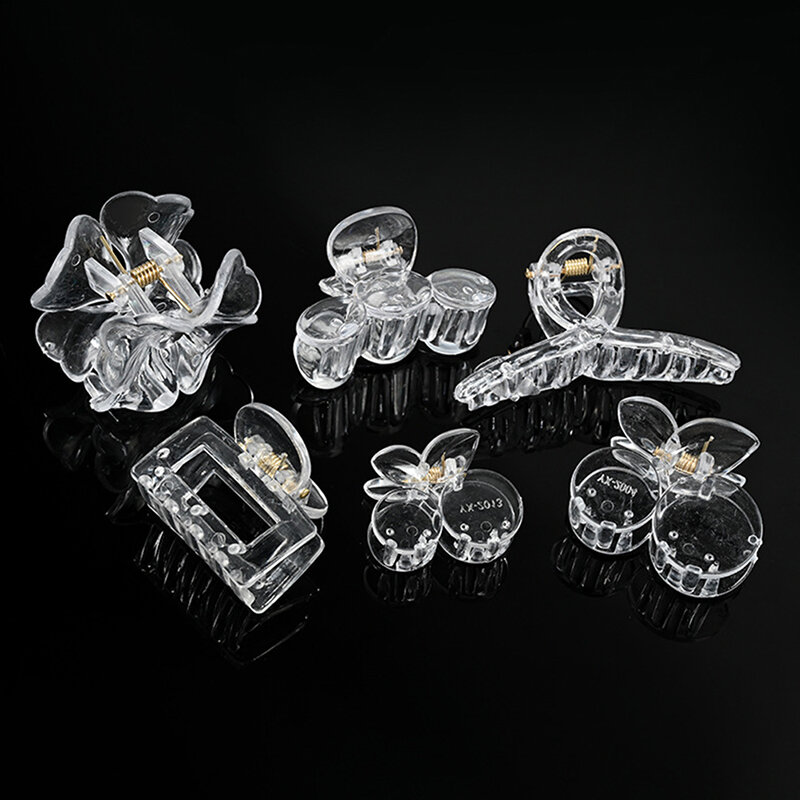 Acrylic Clear Hair Claw Transparent Plastic Hair Clips Blank Hairpin Base for DIY Jewelry Making Fashion Girls Hair Accessories