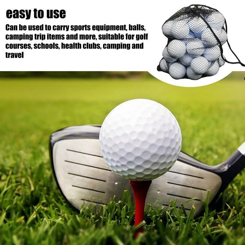 Sports Net Bag Sports Mesh Net Bag Black Nylon golf bags 50 Golf Tennis Balls Storage Bag Can Hold 50 Golf Balls for Golf Balls