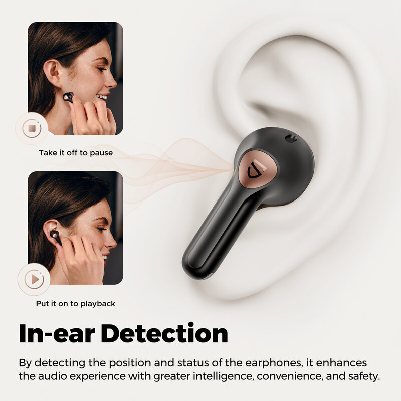 SoundPEATS-Fones de ouvido sem fio com som sem perda e voz AptX, conexão multiponto, detecção intra-auricular, Bluetooth 5.3, Air4 Pro