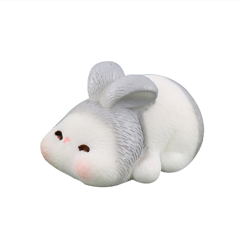 ESTATUILLA en miniatura de conejo bonito, adornos de resina de Micro paisaje para decoración del hogar, Kawaii Animal Bunny, decoración de escritorio para habitación, regalo 2023