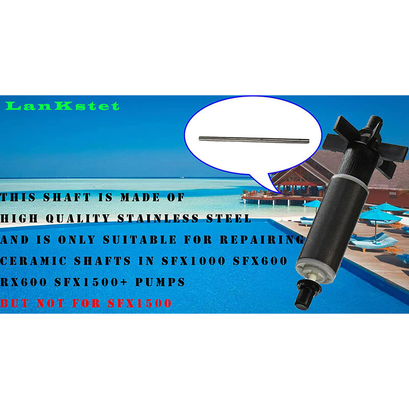 Ceramic Shaft Stainless Steel Shaft Pin/Rod for Summer Waves X1000 SFX600 RX600 SFX1500+ Pool Pump Replaces Inside The Pump