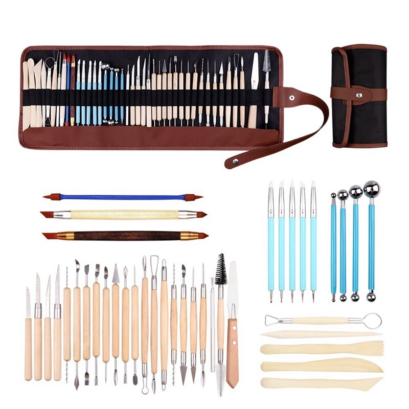 Clay Tool Set 40-Piece Clay Tool Set Solid Pill Stick Acrylic Nail Pen Wooden Clay Knife Durable Easy To Use