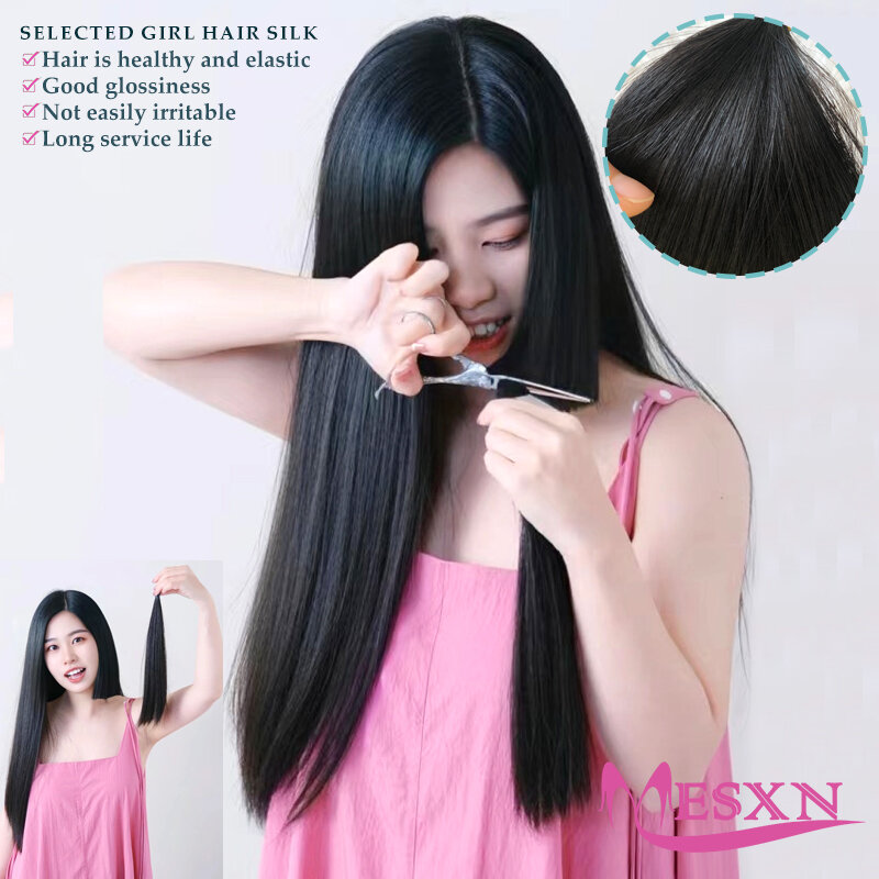 MESXN-extensiones de cabello de plumas vírgenes, cabello humano 100% Real, cabello Natural, cómodo e Invisible, 16 "-26", negro, marrón, Rubio