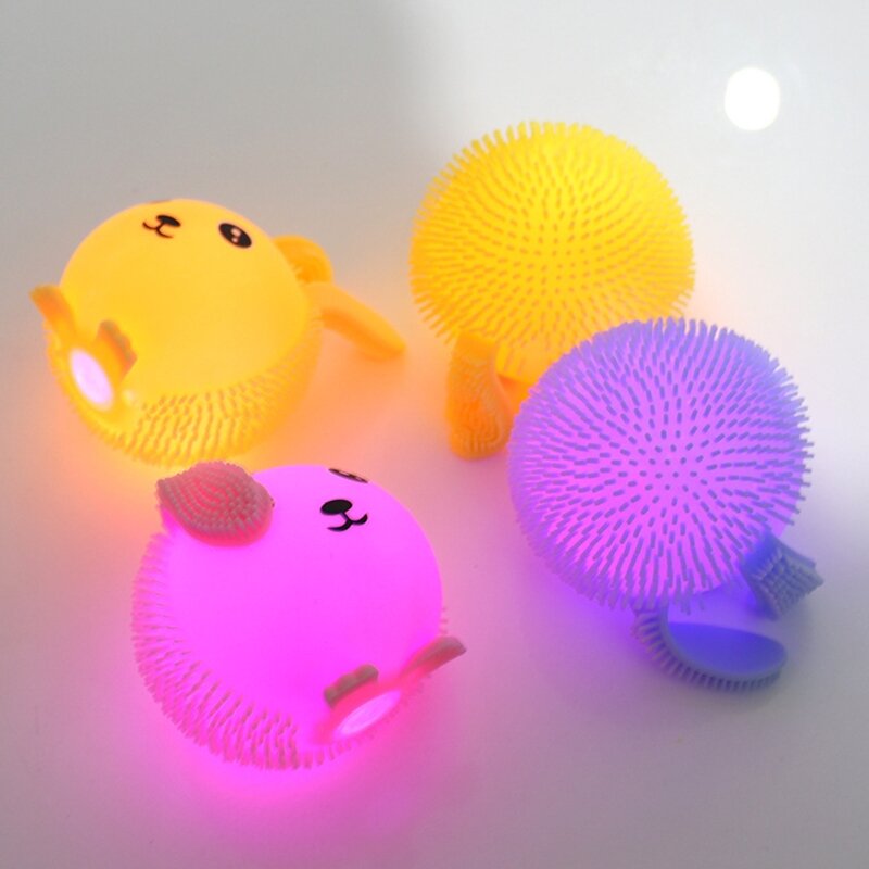 Lapin à longues oreilles clignotantes 2 pièces jouets pour adultes et enfants lumineux anti-Stress boules de dessin animé fidget sensoriel Jouet