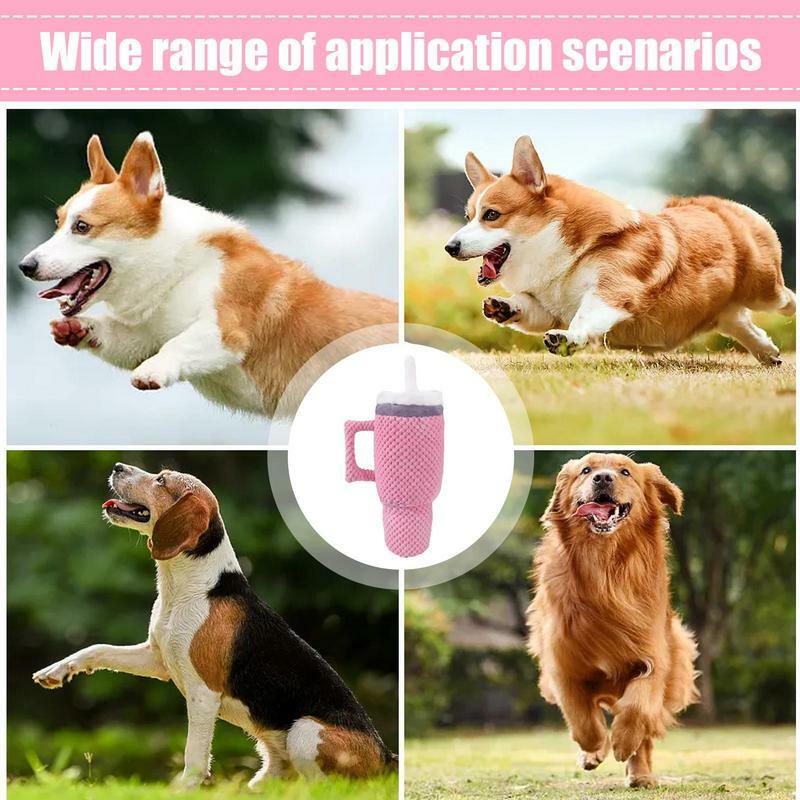 Soft Squeaky Dog Toy Biting And Grinding Medium Plush Toy For Dogs Handle Cup Design Interactive Chewing Toy Entertainment