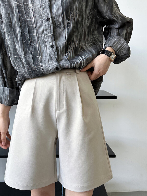 ZHISILAO Vintage Office Wear Knee Length Shorts Women Elegant Work High Waist Shorts Summer 2023