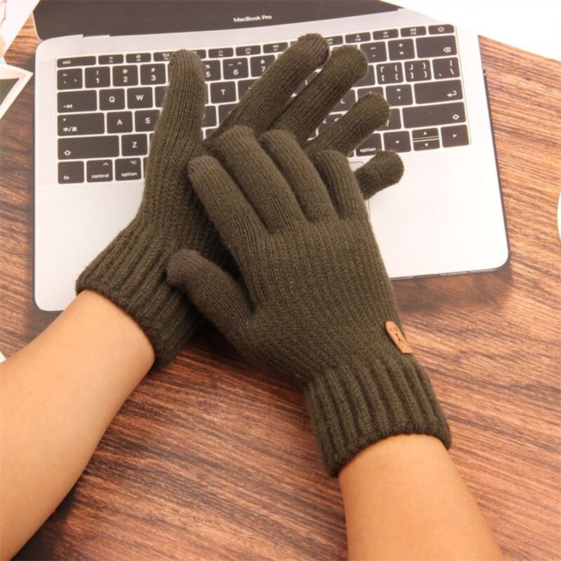 Touchable Cashmere Gloves New Winter Warm Cold-proof Five Finger Mittens Skiing Cycling Motorcycle Men Fingering Glove