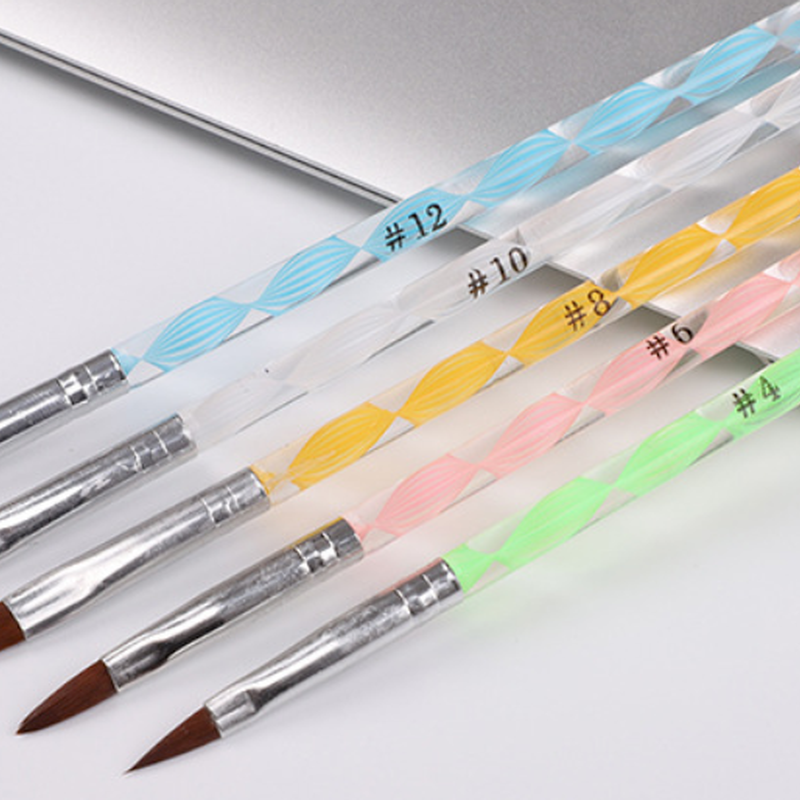ขายร้อน5ขนาดชุดแปรงเล็บคุณภาพสูง Professional อะคริลิคสำหรับเล็บปากกาแปรงเล็บอะคริลิคผง