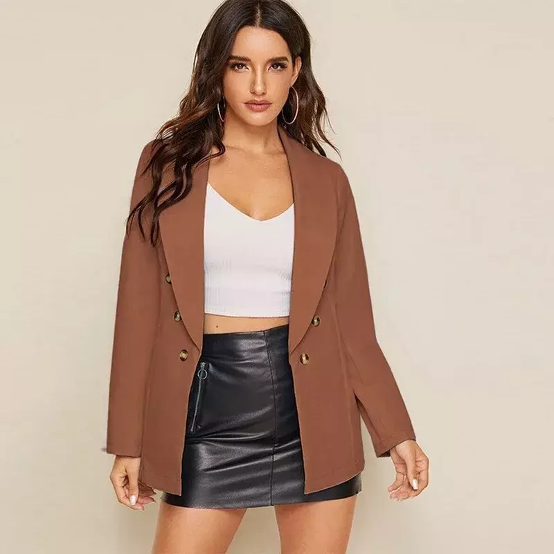 Women Spring Autumn Blazers and Jackets Elegant Work Solid Colors Single Breasted Office Blazer Suits 2023 Casual Commute Suits