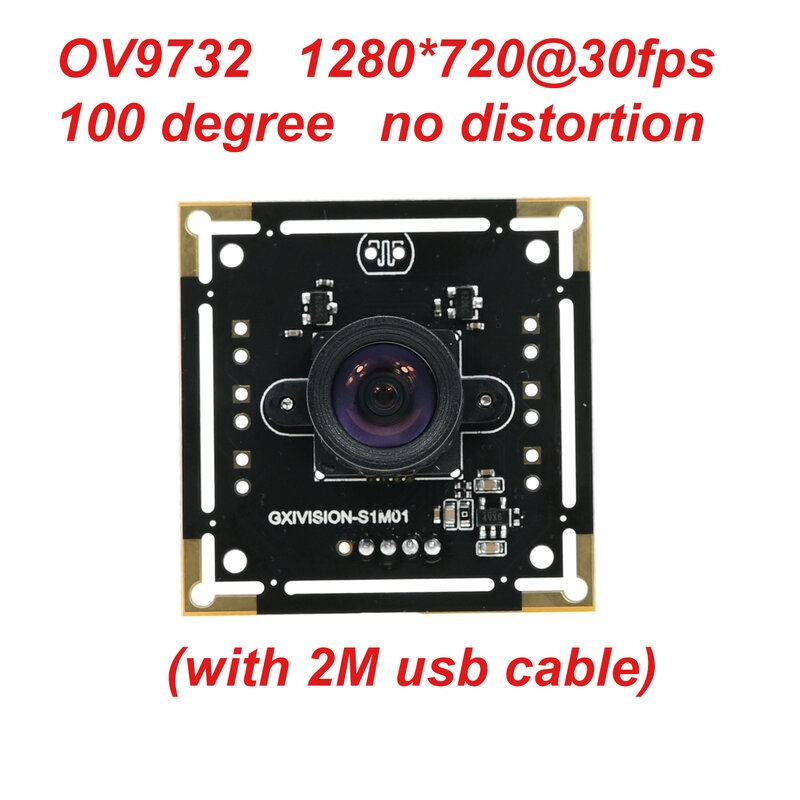 Módulo de câmera ov9732, cabo de 2m, 100 graus, 30fps, sem distorção, 3 peças/1 peça, compatível com autodarts.io diy, usb, sem necessidade de drive