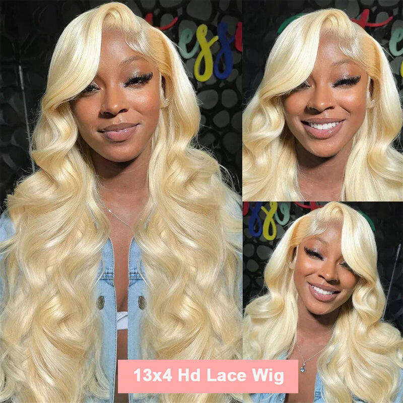 38 Inch 613 Hd Lace Frontal Wig  Blonde Lace Front Wig Human Hair 13x4 Honey Blond Body Wave Human Hair Colored Wigs For Women