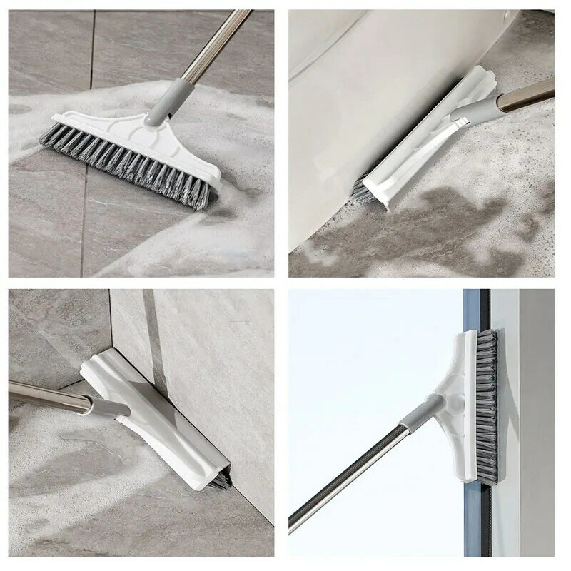 Spazzola per pavimenti del bagno lavare la spazzola per pavimenti la spazzola per cuciture a terra piastrella manico lungo lavaggio a parete pulizia della toilette