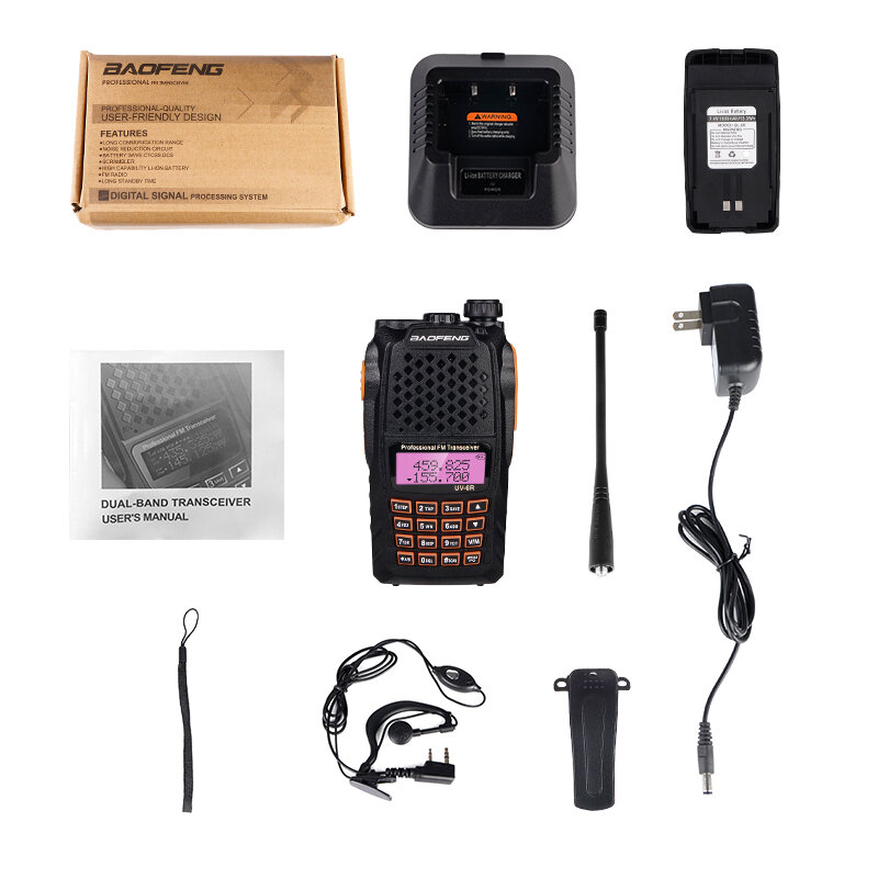 BAOFENG-walkie-talkie portátil UV 6R, 128 canales, 7W, banda Dual, VHF, UHF, Radio CB Ham, transceptor FM, Radio bidireccional, actualización de UV-5R