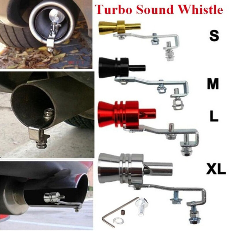 Universal เสียงจำลองรถ Turbo Sound Whistle S/M/L/XL อุปกรณ์ติดตั้งอุปกรณ์ท่อไอเสีย Turbo Sound นกหวีดรถ TurbMuffler