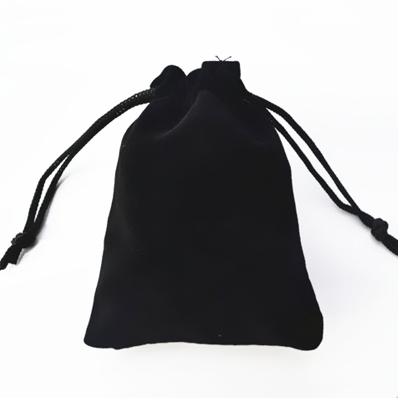 Sacchetti di velluto nero borse con coulisse matrimonio natale gioielli di piccole dimensioni regalo coulisse sacchetti Display sacchetti di imballaggio