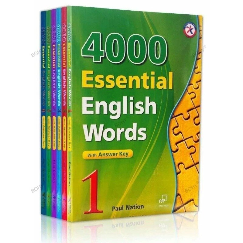 6เล่ม/ชุด4000คำภาษาอังกฤษ Essential สีเต็มรูปแบบคู่มือการเรียนรู้ภาษาอังกฤษหนังสือภาษาอังกฤษ libros livros