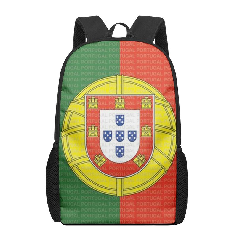 Mochila escolar con estampado de bandera de Portugal para niños y niñas, morral escolar multifuncional con estampado de moda, 2021
