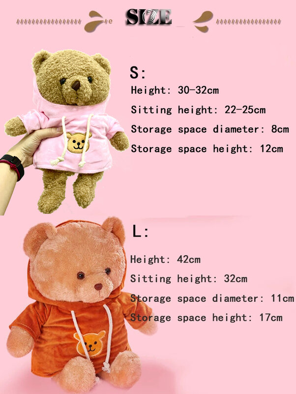 5 stylów pluszowy niedźwiedź ukryty sejfy schowek sekretny kreatywny prezent na pieniądze biżuteria dla dzieci zdejmowana nakrętka lalka