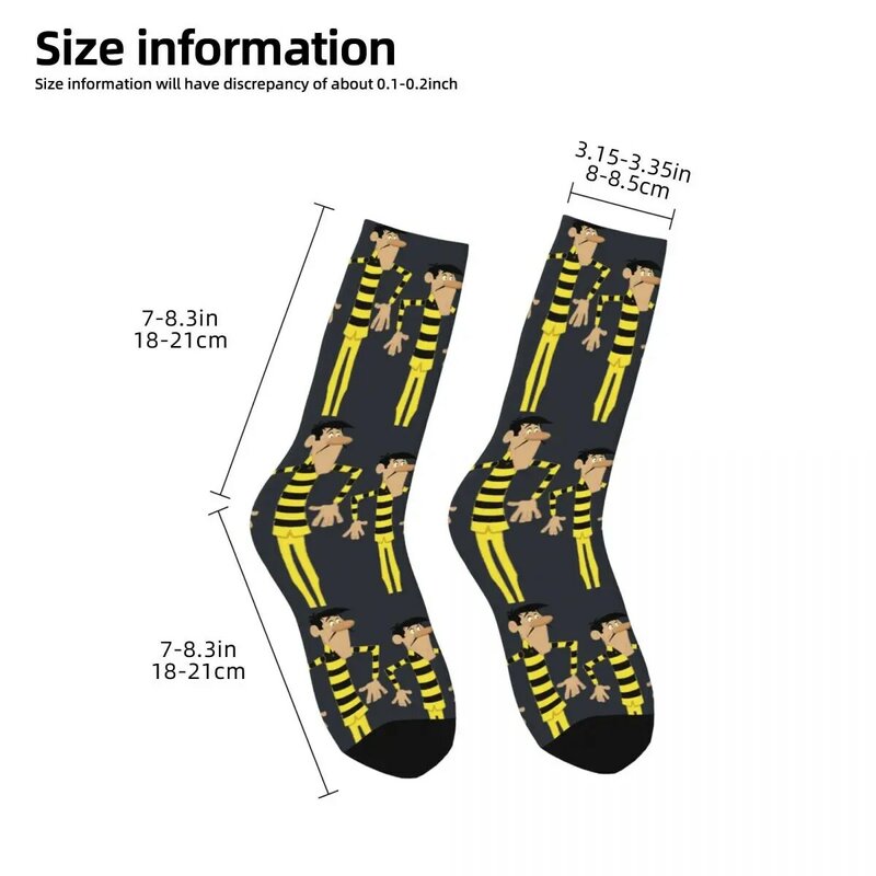 Funny Crazy compression Film Sock for Men Hip Hop Harajuku T-The Daltons Happy Seamless Pattern Printed Boys Crew Sock Casual