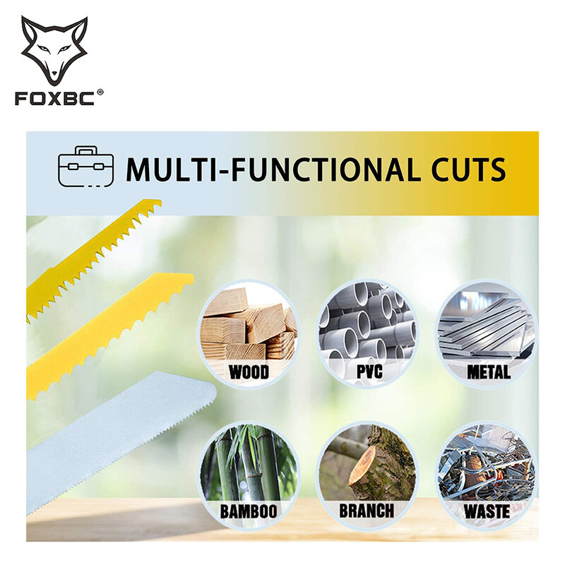 FOXBC 36PCS Kolben Sägeblätter für Holz Metall Kunststoff Sawsall fit Handwerker DeWalt Bosch Makita Milwaukee Porter-Kabel