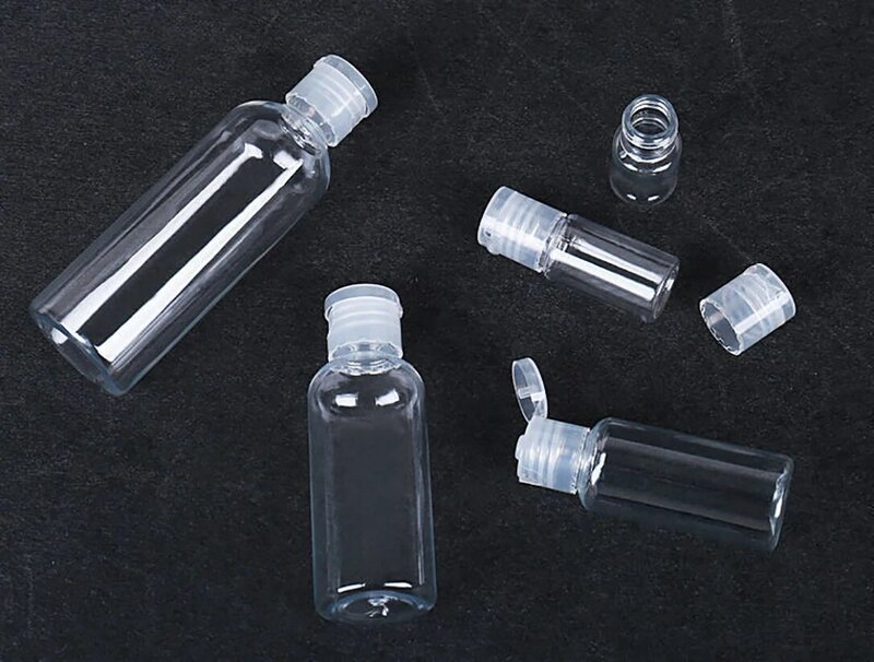 ふた付き透明プラスチックボトル,詰め替え可能な空の容器,旅行,シャンプー,フェイスクリームに適しています,化粧品収納サンプル,5〜120ml
