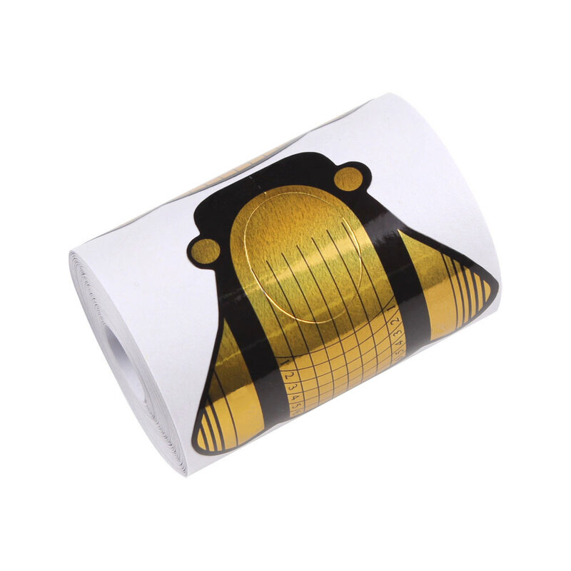 20/50/100 pçs forma de abelha ouro prego gel uv unha arte ponta ferramentas guia extensão para salão de beleza unhas cuidados ferramenta