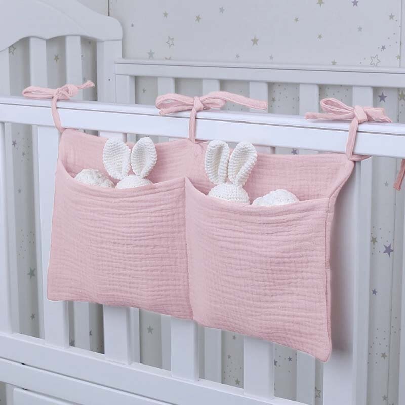 Modakids-핑크 2 구획 유아용 침대 정리함, 아기 방 유아용 침대 정리함