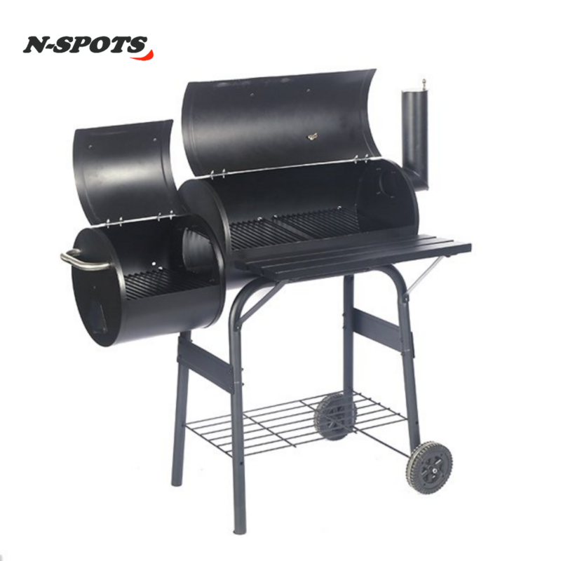 27 inch Charcoal Barrel Grill with Offset Smoker,Adjustable Heat Control.