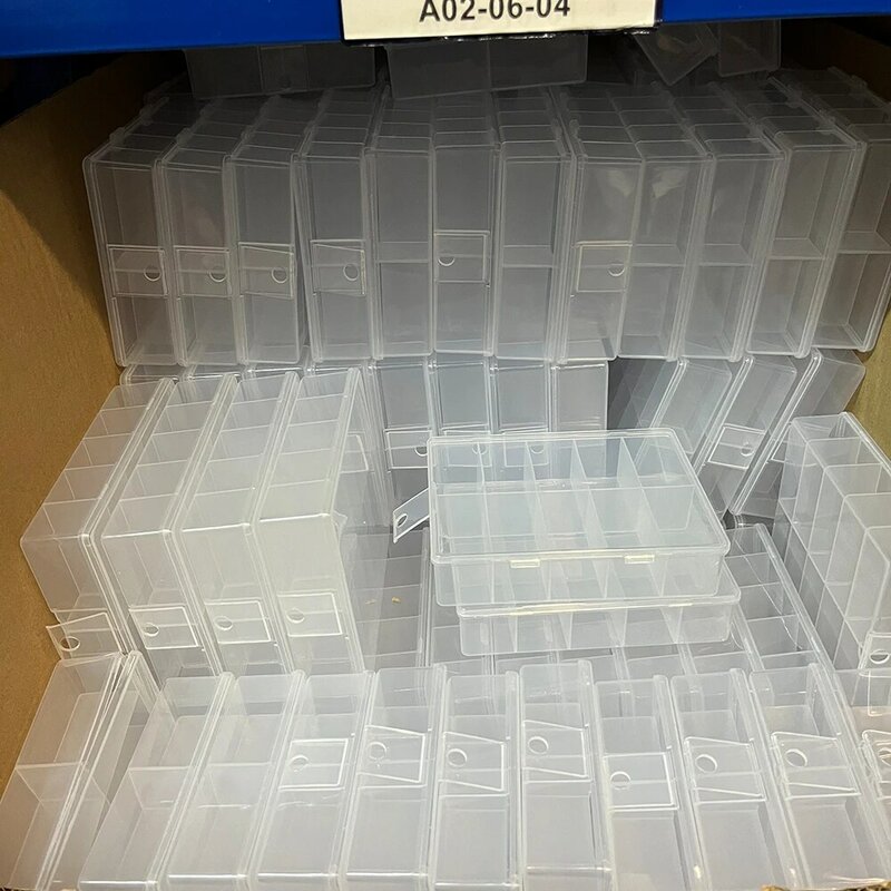10ช่องใสเล็บฟอยล์จัดเก็บเครื่องประดับพลาสติกลูกปัดอัญมณีกล่องใสเล็บอะคริลิคพลอยเทียม