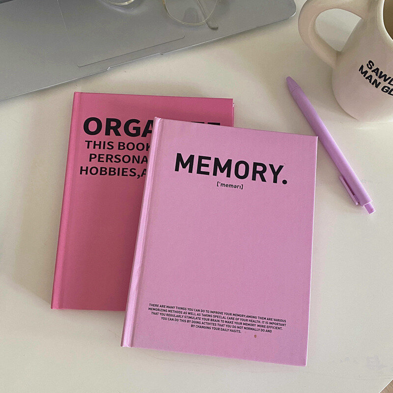 INS Blogger Simple English Notebook, Revista Flamingo Vermelho e Rosa, Foto Adereços Notepad, Papelaria Escolar, 100 Folhas, Moda, A5