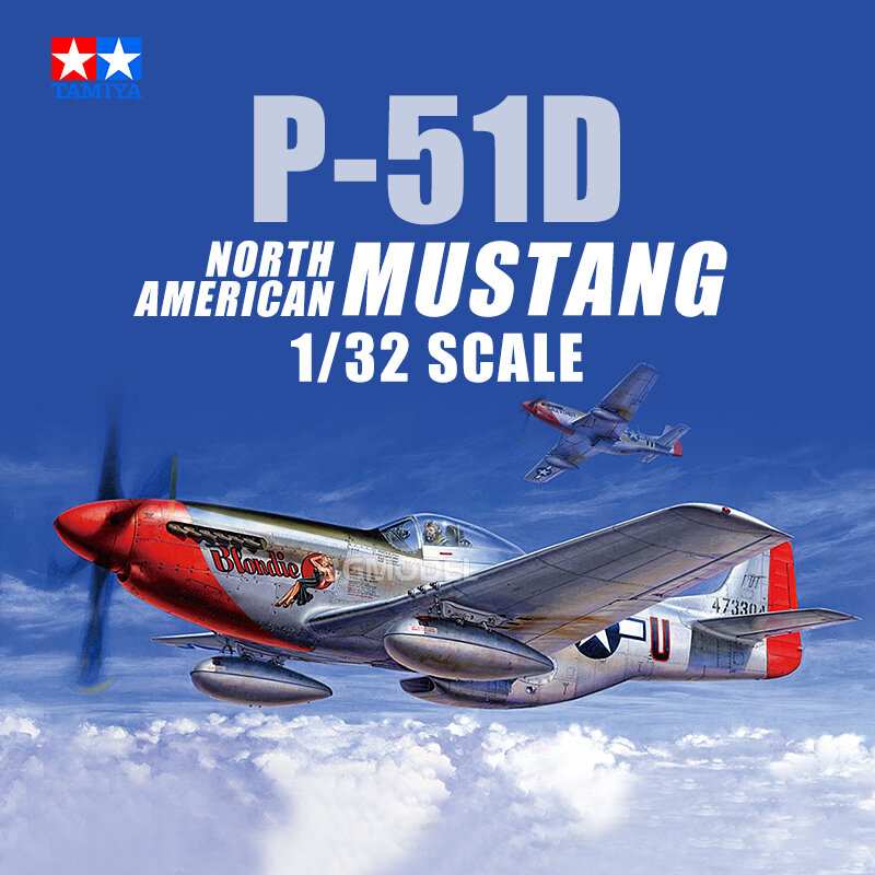 TAMIYA Montagem Aircraft Model Kit, norte-americano, P-51D, Mustang Fighter, 1/32, 60322