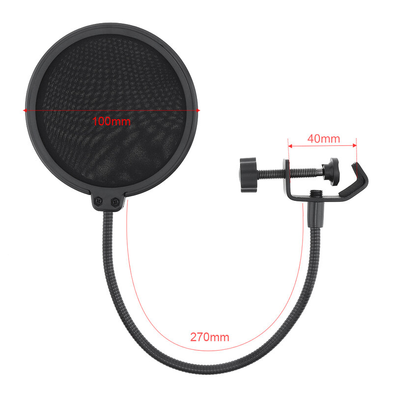 Double Layer Studio Microphone Pop Filter Flexible Wind Screen Sound Filter Mask Mic Shield for Speaking Recording Accessories