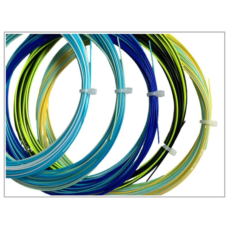 Kolorowe tęczowe żyłka do badmintona trwałe elastyczne struny paletka do badmintona 0.73mm