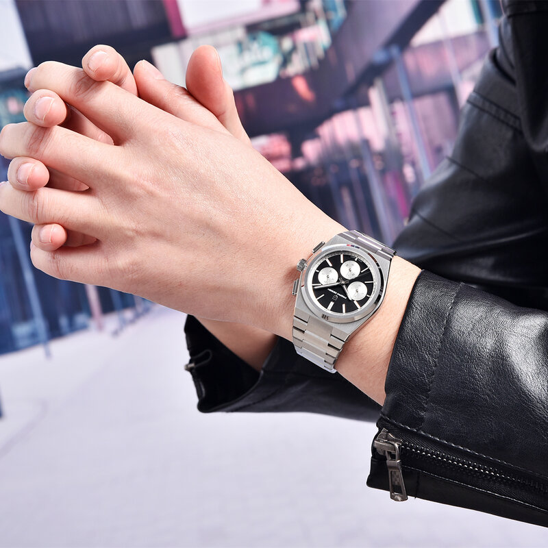 Relógio de quartzo dos homens Pagani Design, aço inoxidável safira, 40mm cronógrafo impermeável, VK63, Limited Brand, PD1761