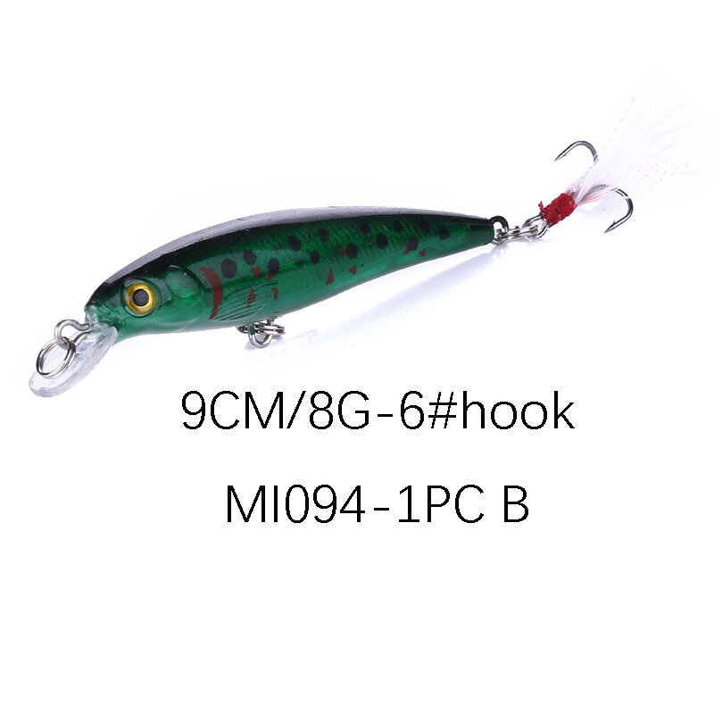 9cm 8g 10 Colors Artificial Minnow Lure Fishing Baits Equipment Items 2022 New Free Shipping Items Sea Wobbler Crankbaits Summer