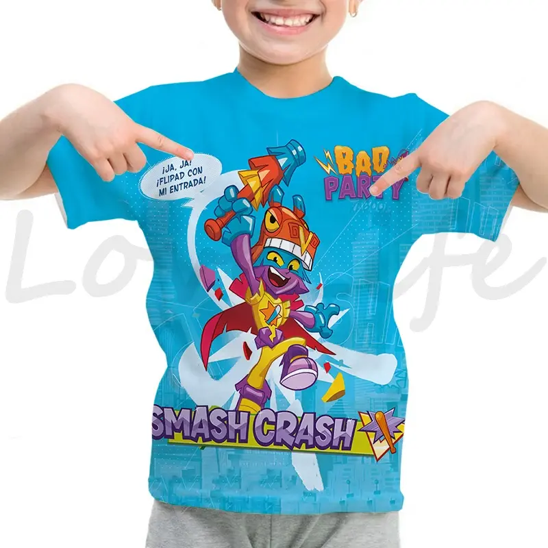Camiseta de Super Zings para niños y niñas, camiseta de manga corta, camisetas de SuperThings, ropa para niños