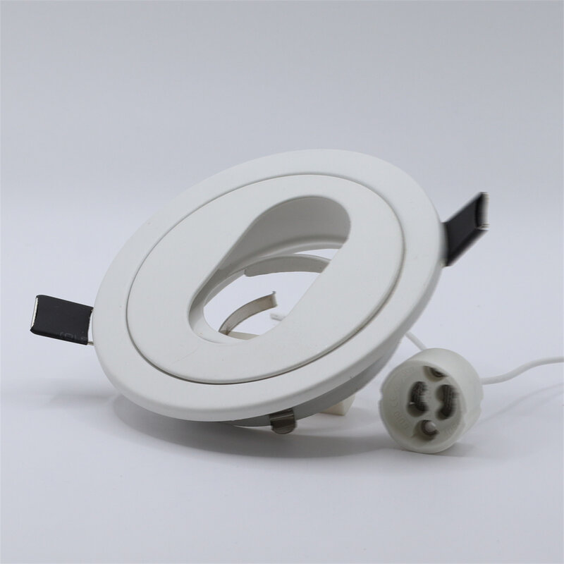 Белая круглая внутренняя эллиптическая фотоарматура GU10 отверстие для резки 85 мм Рамка для крепления
