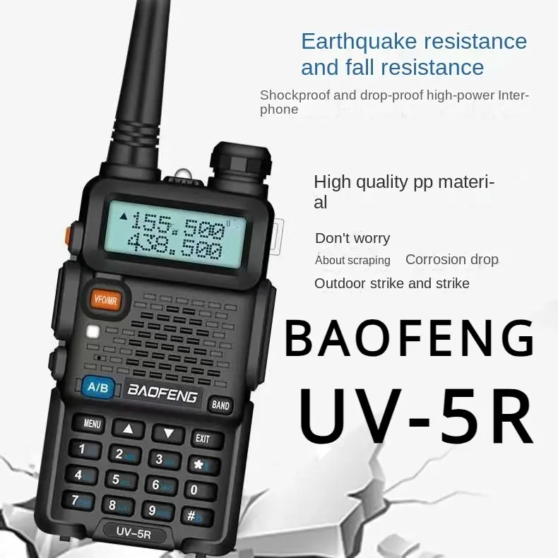 BAOFENG-UV-5R портативная рация, двухсторонняя радиостанция, двухсторонний трансивер, 1800 мА · ч трехдиапазонная CB, VHF/UHF, для кемпинга